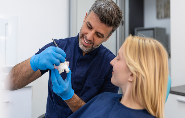 A dentist and a woman